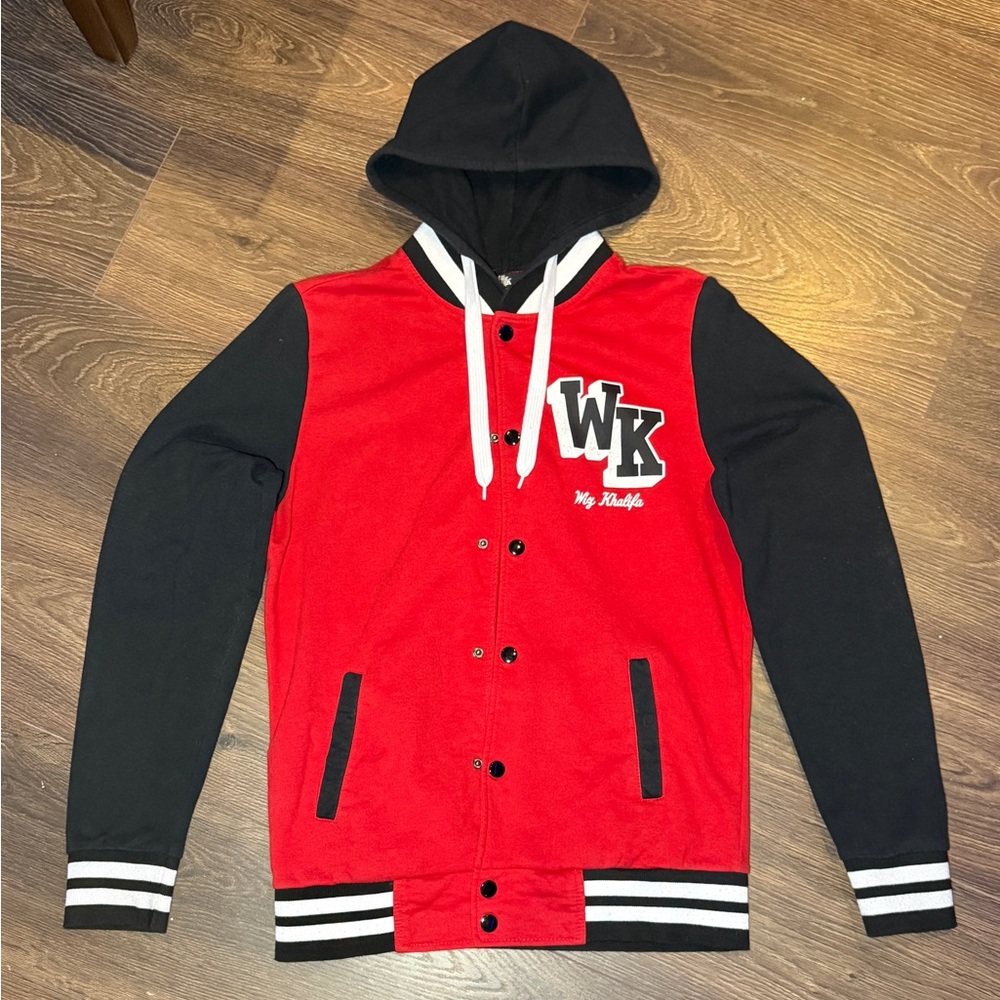 Wiz Khalifa “WK” Varsity Hoodie – Red/Black